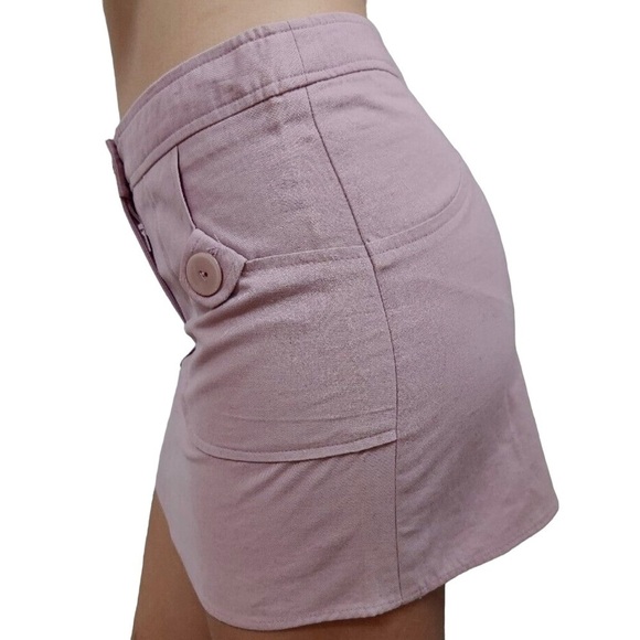 Nwts Ulla Johnson Mauve Pastel Pink Purple 100% Cotton Mini Skirt with Pockets - Picture 2 of 14